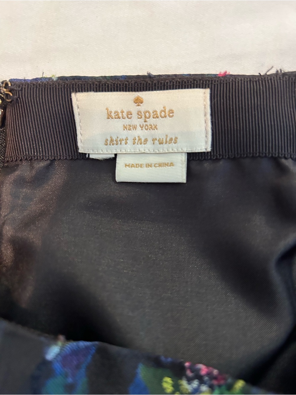 kate spade Black Midi Skirt with Purple & Blue Floral Print - Picture 9 of 13